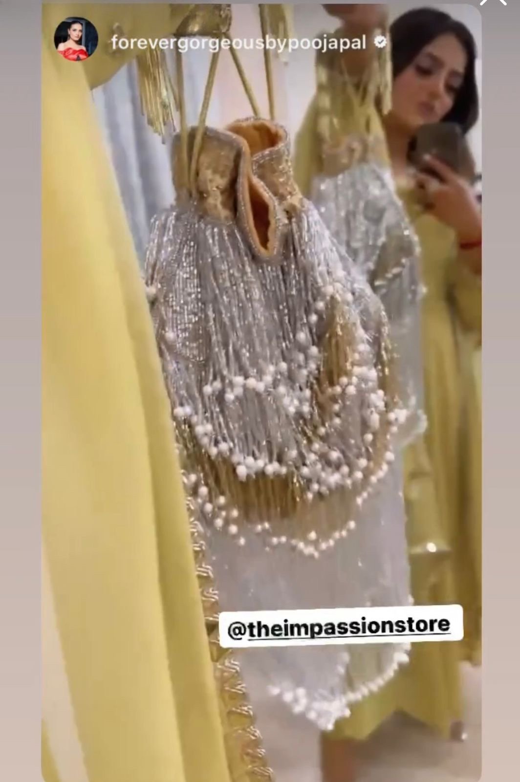 POOJA TASSEL POTLI- silver and gold
